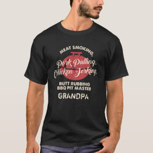 Camiseta Dia de os pais Carne Fumando CHURRASCO, vovô Mestr