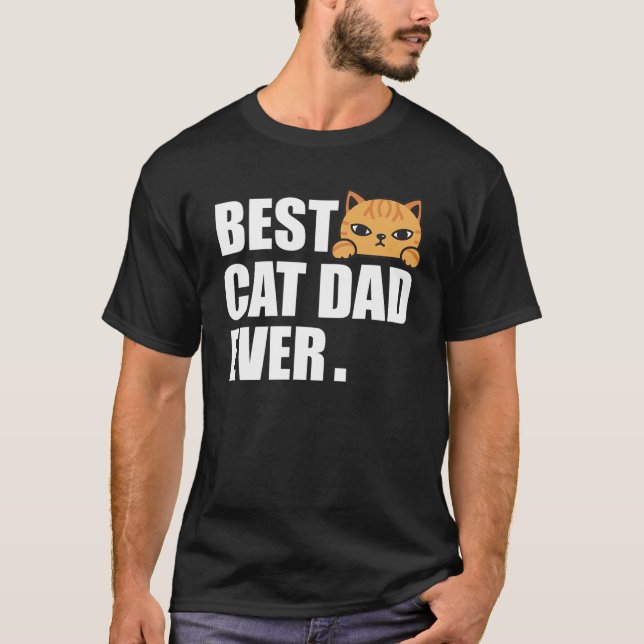 Camiseta DIA DE OS PAIS CAT Gatinho Men Pai Papa Natal (Frente)