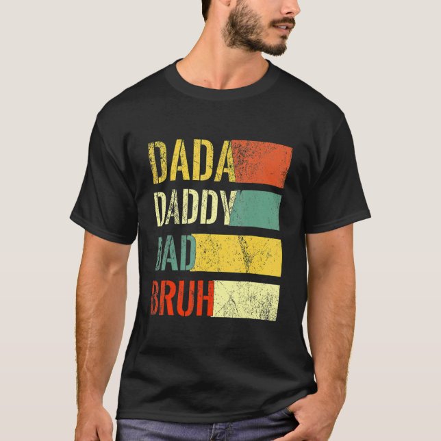 Camiseta Dia de os pais Dada Pai Pai Bruh Design Legal Pai  (Frente)