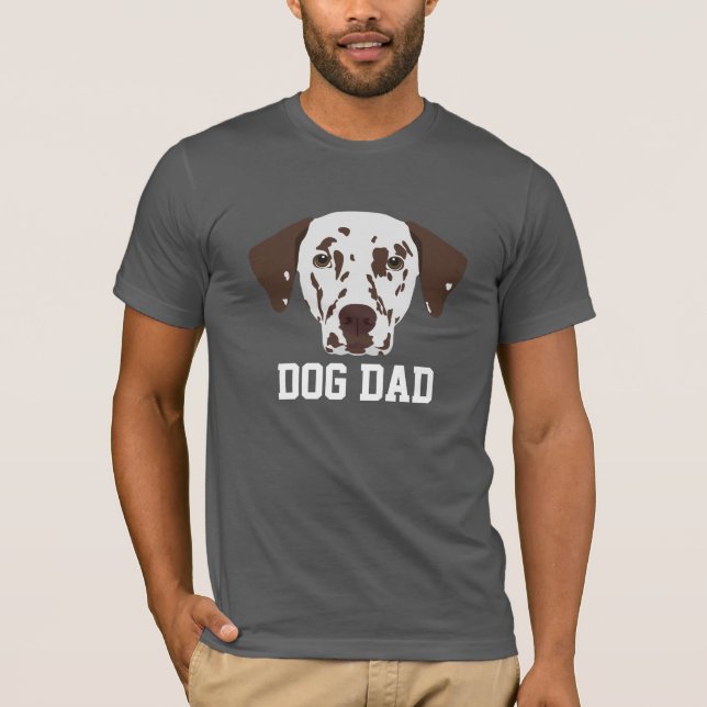 Camiseta Dia de os pais Dalmático De Pai Cão De Olho Castan (Frente)