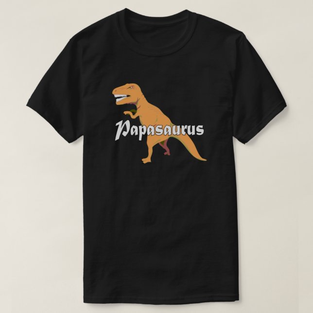 Camiseta Dia de os pais de aniversário do Pai Papasauro (Frente do Design)