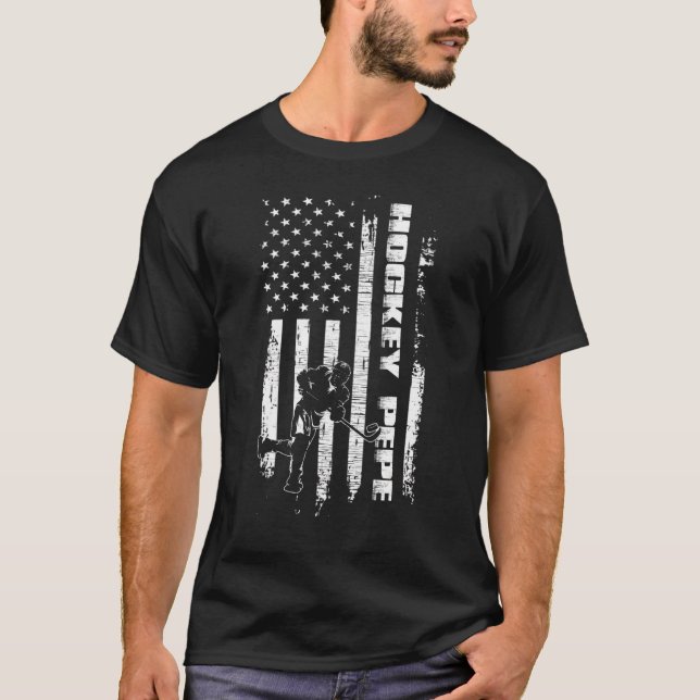 Camiseta Dia de os pais de Bandeira Americano do Pepe de Hó (Frente)
