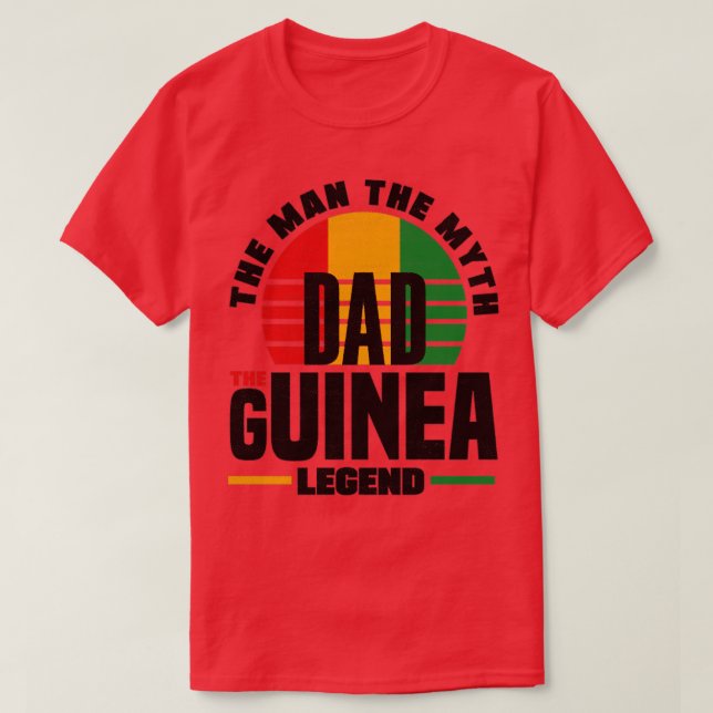 Camiseta Dia de os pais de Bandeira da Guiné-Guiné1 (Frente do Design)