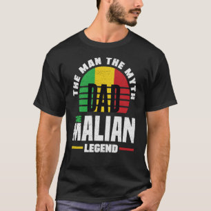 Camiseta Dia de os pais de Bandeira do Mali Mali