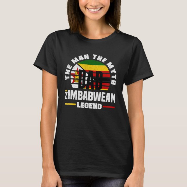 Camiseta Dia de os pais de Bandeira do Zimbabué (Frente)
