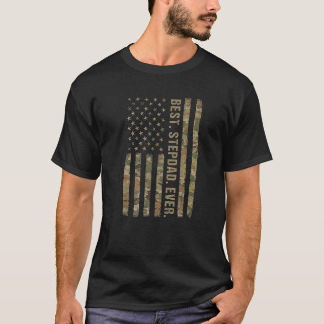 Camiseta Dia de os pais De Bandeira Ever-Americano Do Melho (Frente)