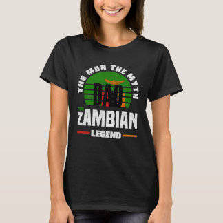 Camiseta Dia de os pais de Bandeira Zâmbia Zâmbia