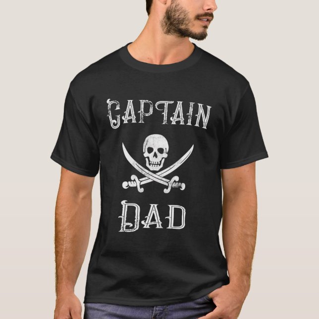 Camiseta Dia de os pais de Barco do Lago Pirate do Capitão  (Frente)