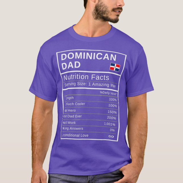 Camiseta Dia de os pais de Fatos de Nutrição do Pai Dominic (Frente)