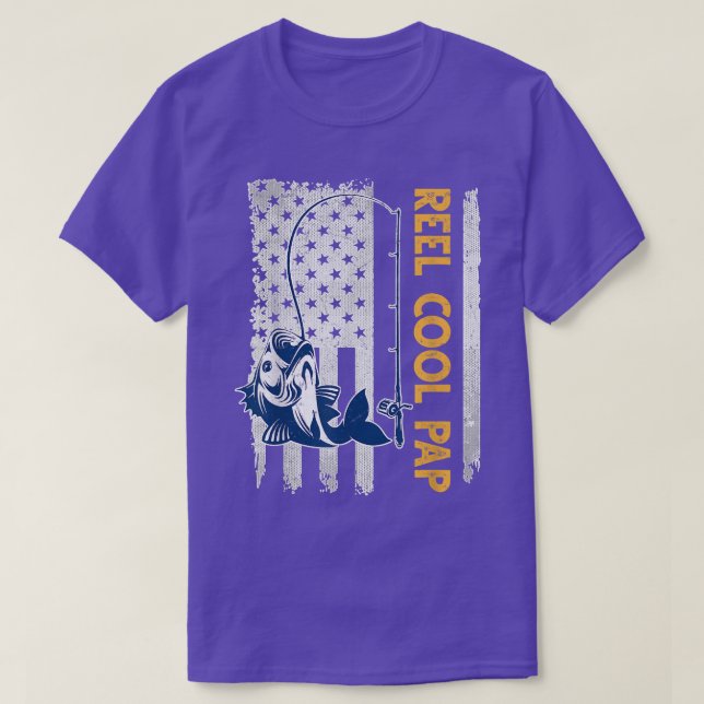 Camiseta Dia de os pais De Galinhas Da Legal Pap Fish Ameri (Frente do Design)