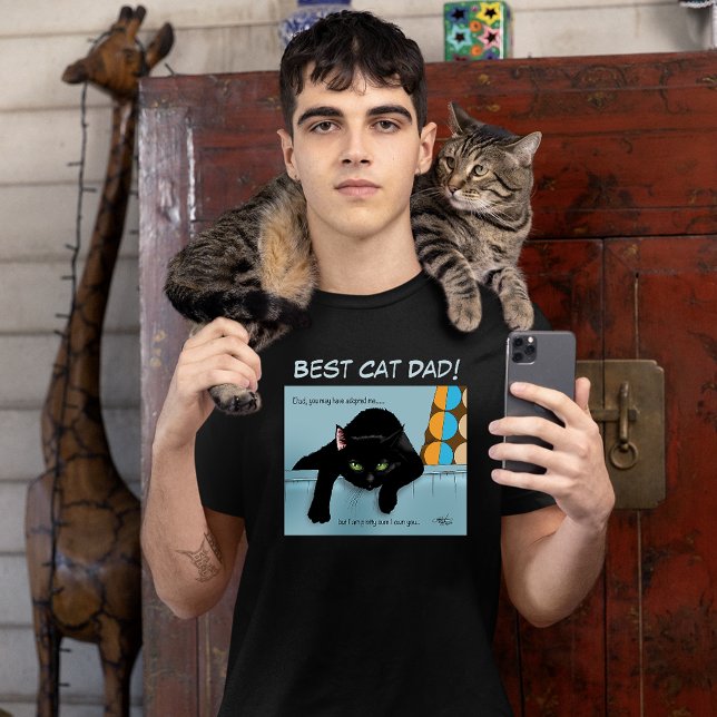 Camiseta Dia de os pais de Gato Negro (Criador carregado)