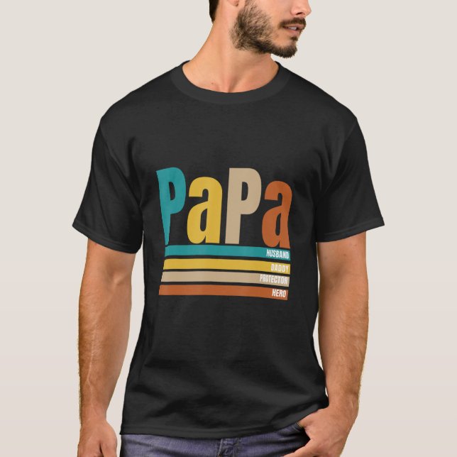 Camiseta Dia de os pais de herói do pai protetor do marido  (Frente)