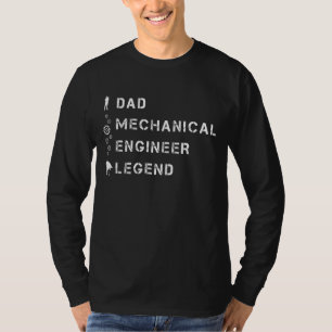 Camiseta Dia de os pais De Legenda Do Engenheiro Mecânico D