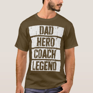 Camiseta Dia de os pais de Legenda do Treinador Herói do Pa