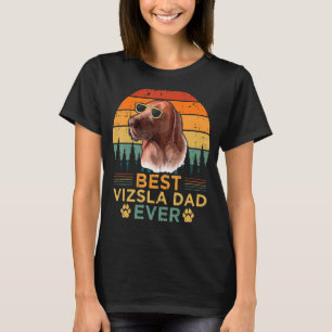 Camiseta Dia de os pais De Melhor Pai Vizsla Do Estilo Retr