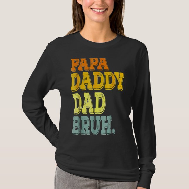Camiseta Dia de os pais de Meninas Dada Pai Bruh 1 (Frente)