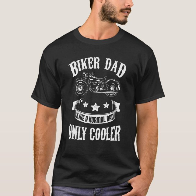 Camiseta Dia de os pais De Motocicleta Biker Para Pais (Frente)