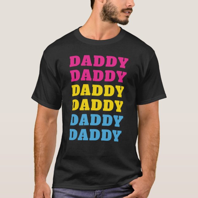 Camiseta Dia de os pais de Pai de Orgulho Pansexual do Pai  (Frente)
