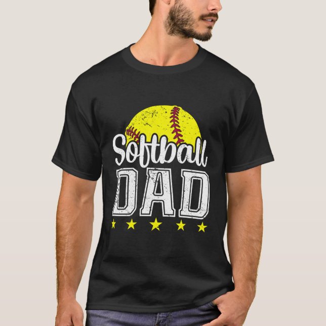 Camiseta Dia de os pais de Pai de Softball (Frente)