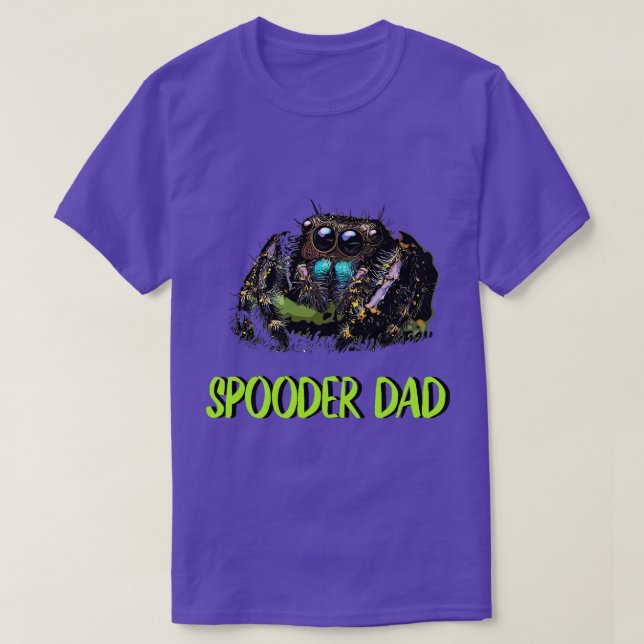 Camiseta Dia de os pais de Pai de Spooder com Pai de Aranha (Frente do Design)