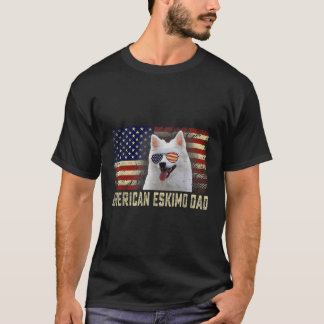 Camiseta Dia de os pais de Pai Eskimo Americano Flag