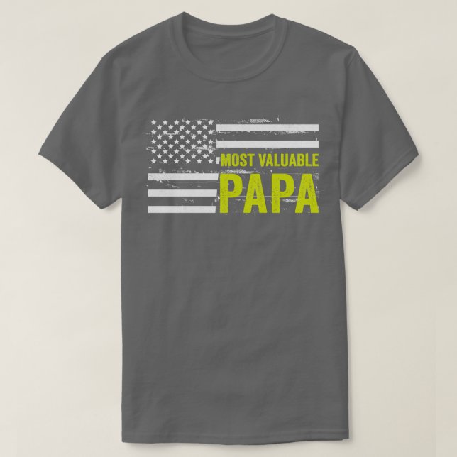 Camiseta Dia de os pais de Pai Papa mais valioso (3) (Frente do Design)