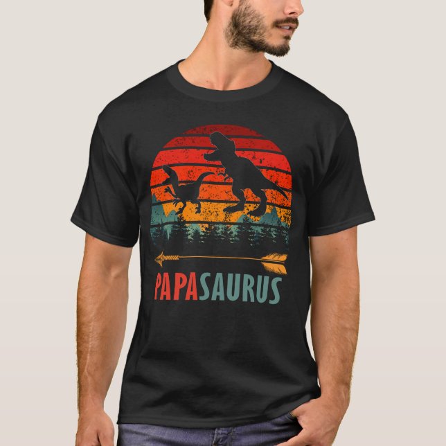 Camiseta dia de os pais de papa dinossauro (Frente)
