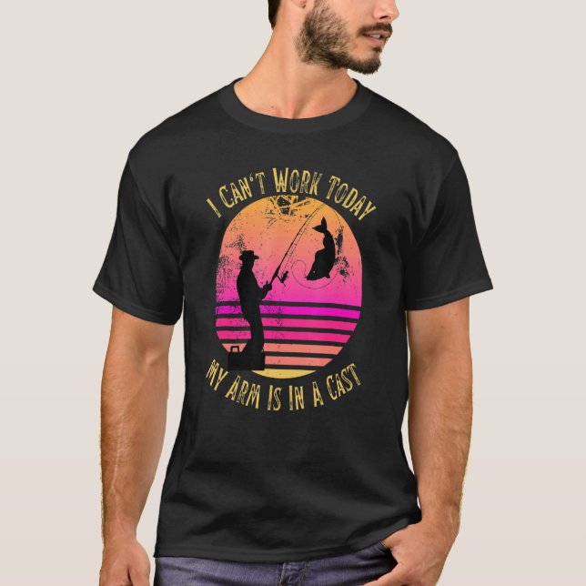Camiseta Dia de os pais de pesca que não posso trabalhar ho (Frente)