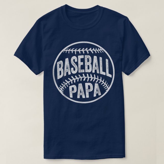 Camiseta Dia de os pais de treinador Papa T Baseball (Frente do Design)