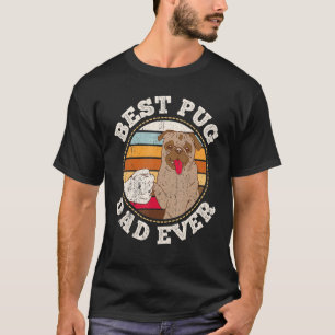 Camiseta Dia de os pais De Vintagem Do Melhor Pai Pug Para