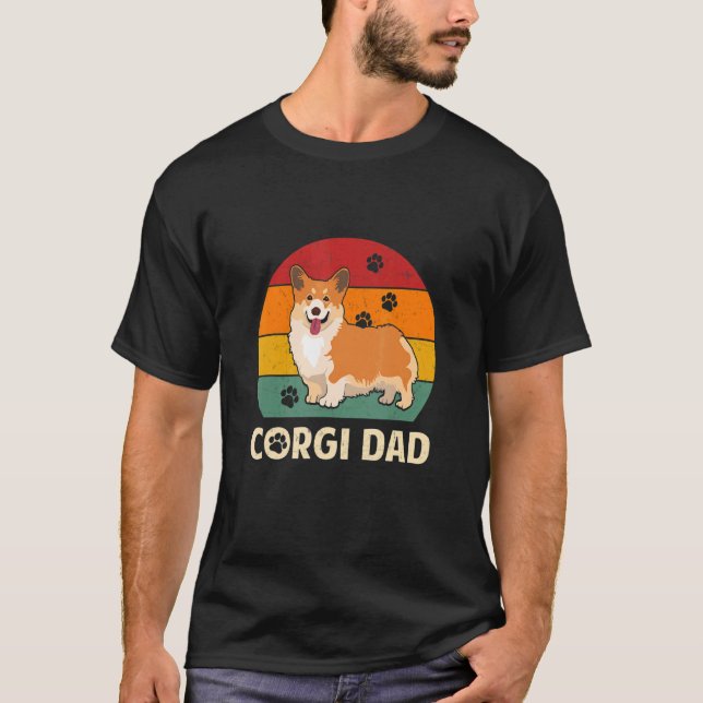 Camiseta Dia de os pais do Corgi Pai Marido Proprietário de (Frente)