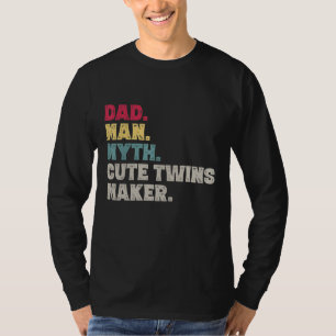 Camiseta Dia de os pais do pai Mito Gêmeos Cortes Novo papa