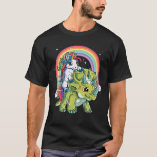 Camiseta Dia de os pais do Unicórnio Andando Dinossaur Tri