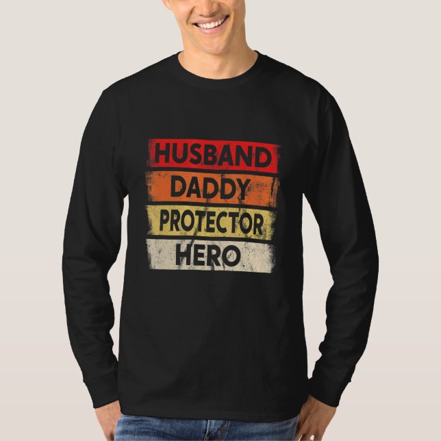 Camiseta Dia de os pais do Vovô Protetor do Pai de Marido H (Frente)