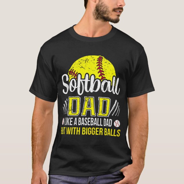 Camiseta Dia de os pais Engraçado Definição de Pai Softball (Frente)