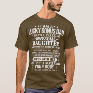 Camiseta Dia de os pais Engraçado Pai de Bônus da Filha Fil