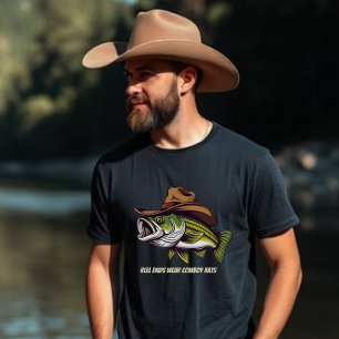 Camiseta Dia de os pais Engraçado Peixe vestindo um Chapéu
