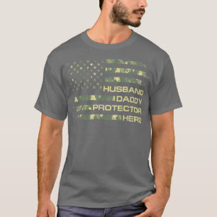 Camiseta Dia de os pais Feliz Herói do Pai Marido Fl
