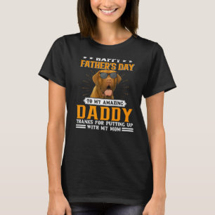 Camiseta Dia de os pais Feliz, Pai De Cão De Bordeaux,