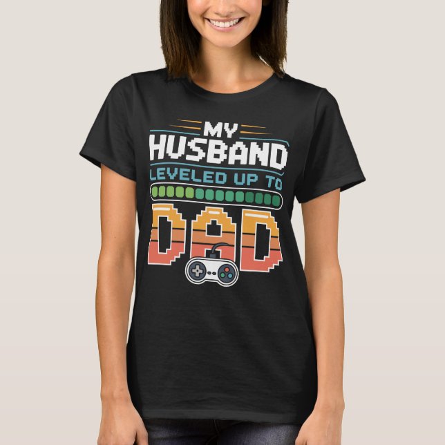 Camiseta Dia de os pais Gamer Nível Superior Pai Marido Pre (Frente)