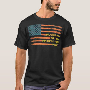 Camiseta Dia de os pais Herói do Pai Marido Americano