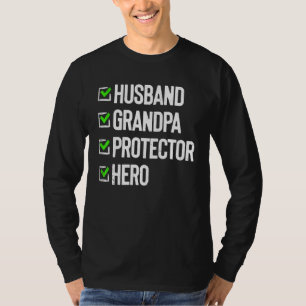 Camiseta Dia de os pais Heroico Do Avô Marido Para Proteção
