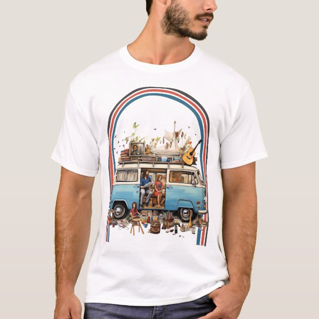 Camiseta Dia de os pais Hippie Van Retro (Frente)