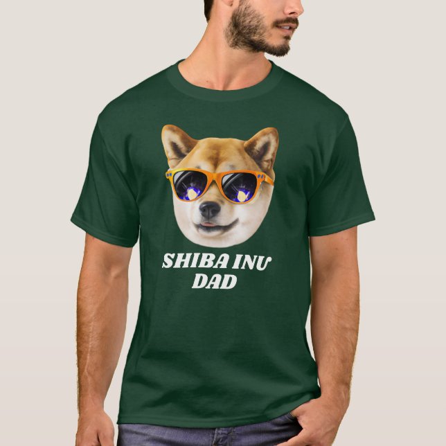 Camiseta Dia de os pais legal de Óculos de Visto Shiba Inu (Frente)