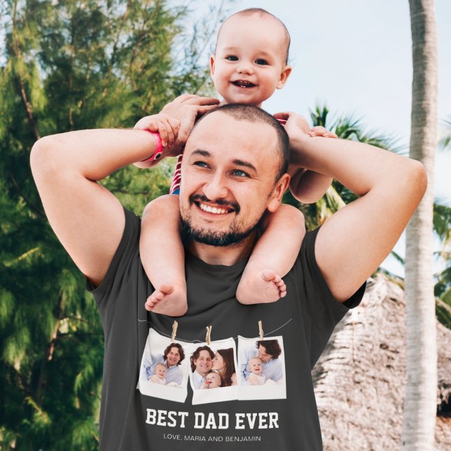 Camiseta Dia de os pais | Melhor Colagem de Fotografias Eve (Criador carregado)