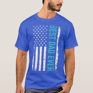 Camiseta Dia de os pais Melhor pai de sempre com bandeira a