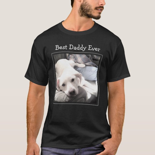 Camiseta Dia de os pais Melhor Pai Foto De Cachorro De Cãoz (Frente)