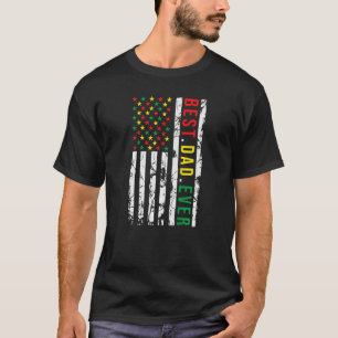 Camiseta Dia de os pais Melhor Pai Nos Eua Bandeira Negro A