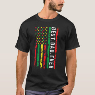 Camiseta Dia de os pais Melhor Pai Nos Eua Bandeira Negro A