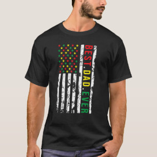 Camiseta Dia de os pais Melhor Pai Nos Eua Bandeira Negro A